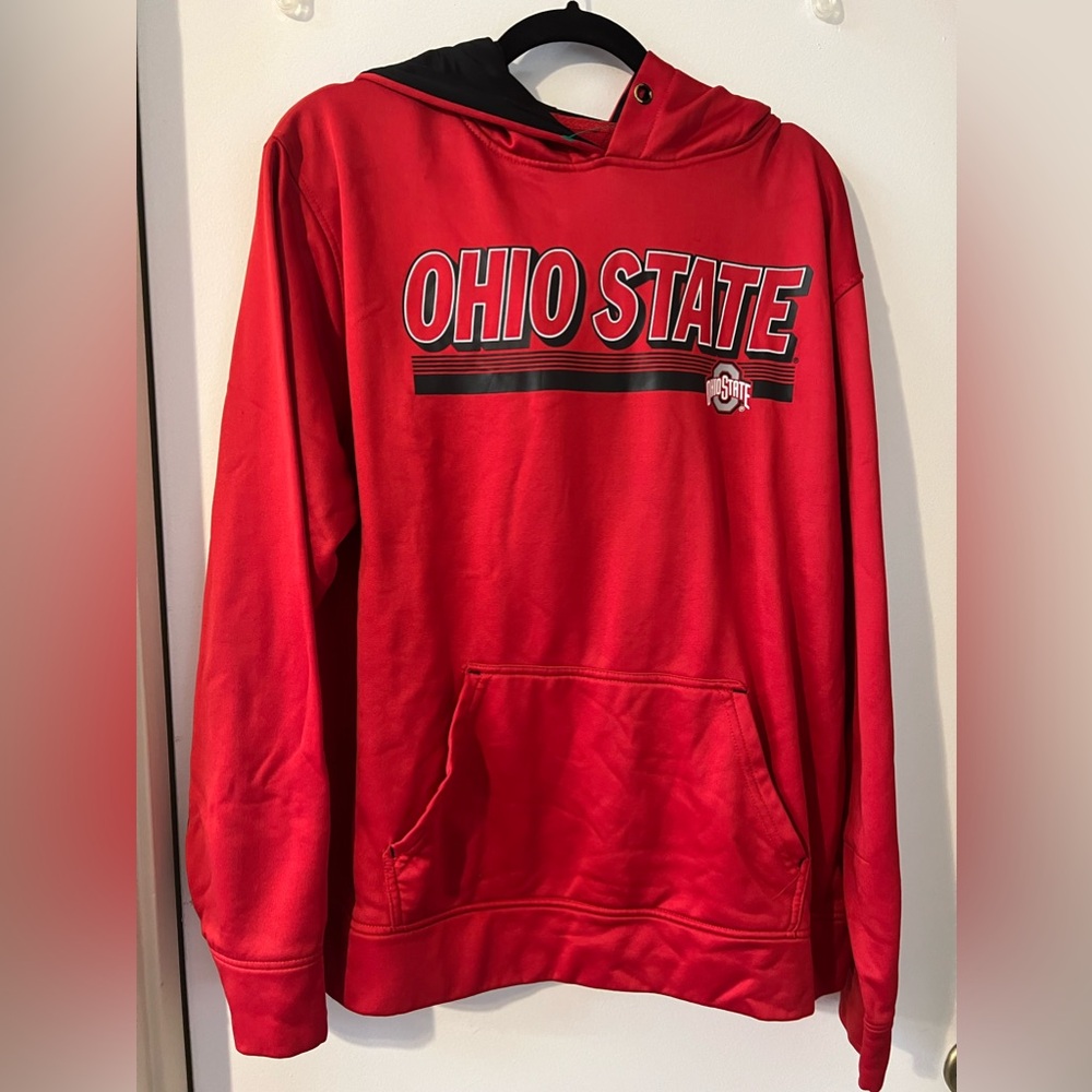 Ohio State Hoodie Mens L - OSU Buckeyes Red Varsity Authentic Apparel Football